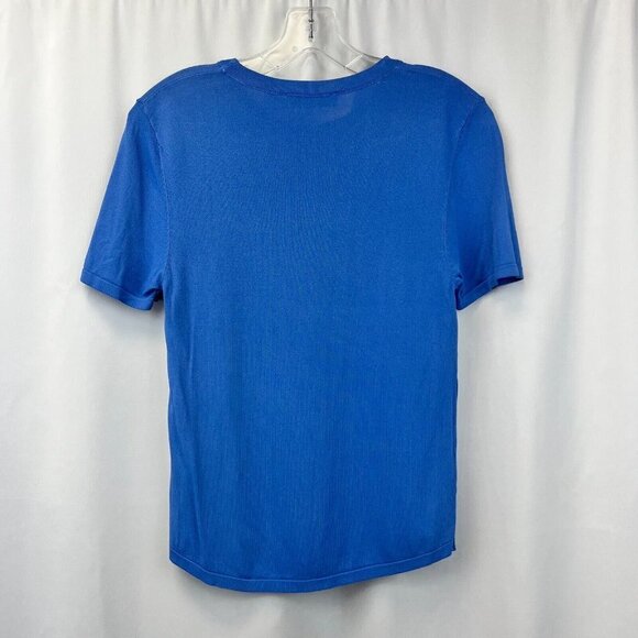 Zara Womens Blue Crew Neck Short Sleeve Classic Pullover T-Shirt Size Large - Picture 2 of 9
